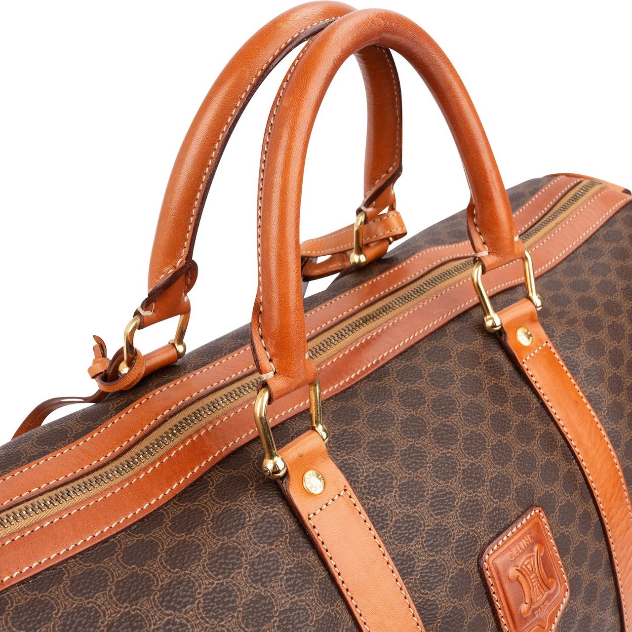 Celine Monogram Macadam Canvas Boston 45 Travel Bag Bruin