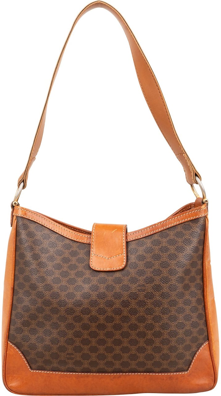 Celine Macadam Monogram Ring Lock Shoulder Bag Bruin