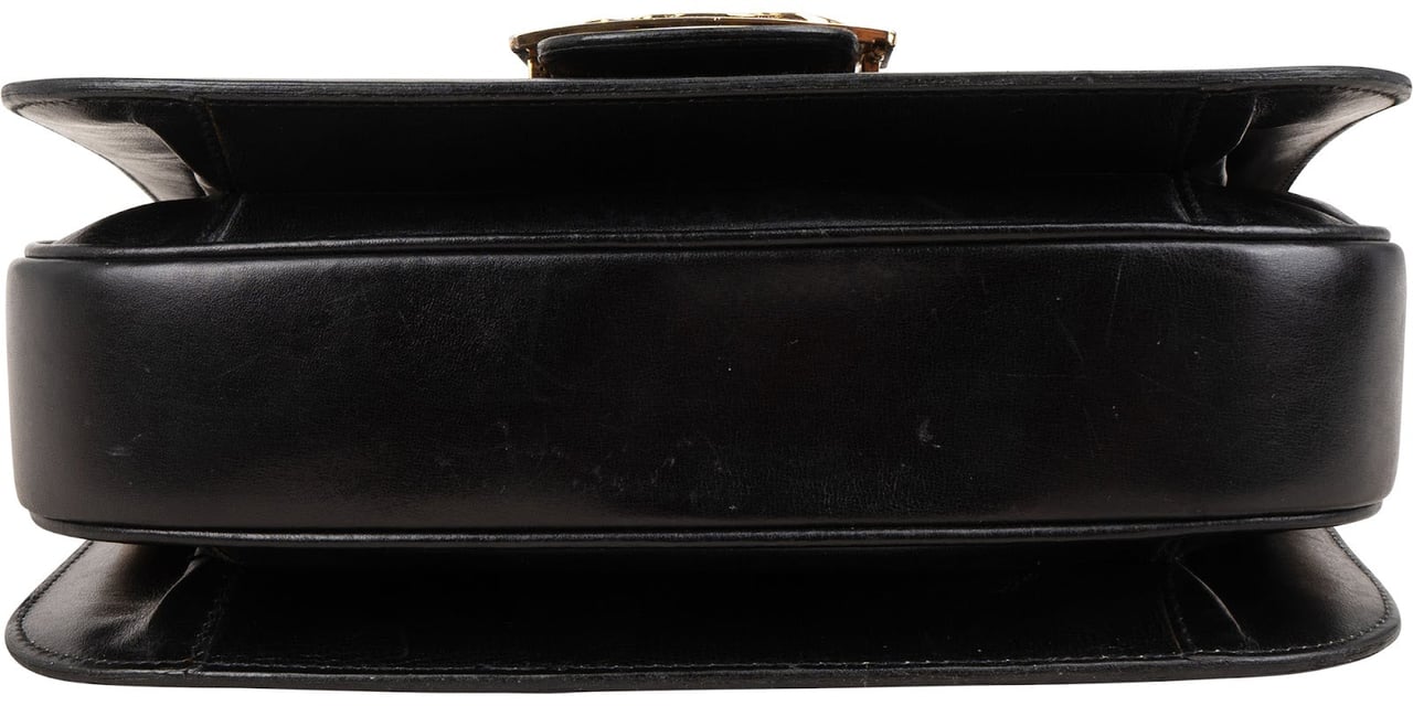 Celine Boxcalf Leather Horse Carriage Triomphe Shoulder Bag Zwart