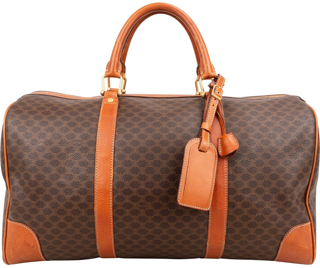 Celine Macadam Monogram Canvas Boston 45 Travel Bag Bruin