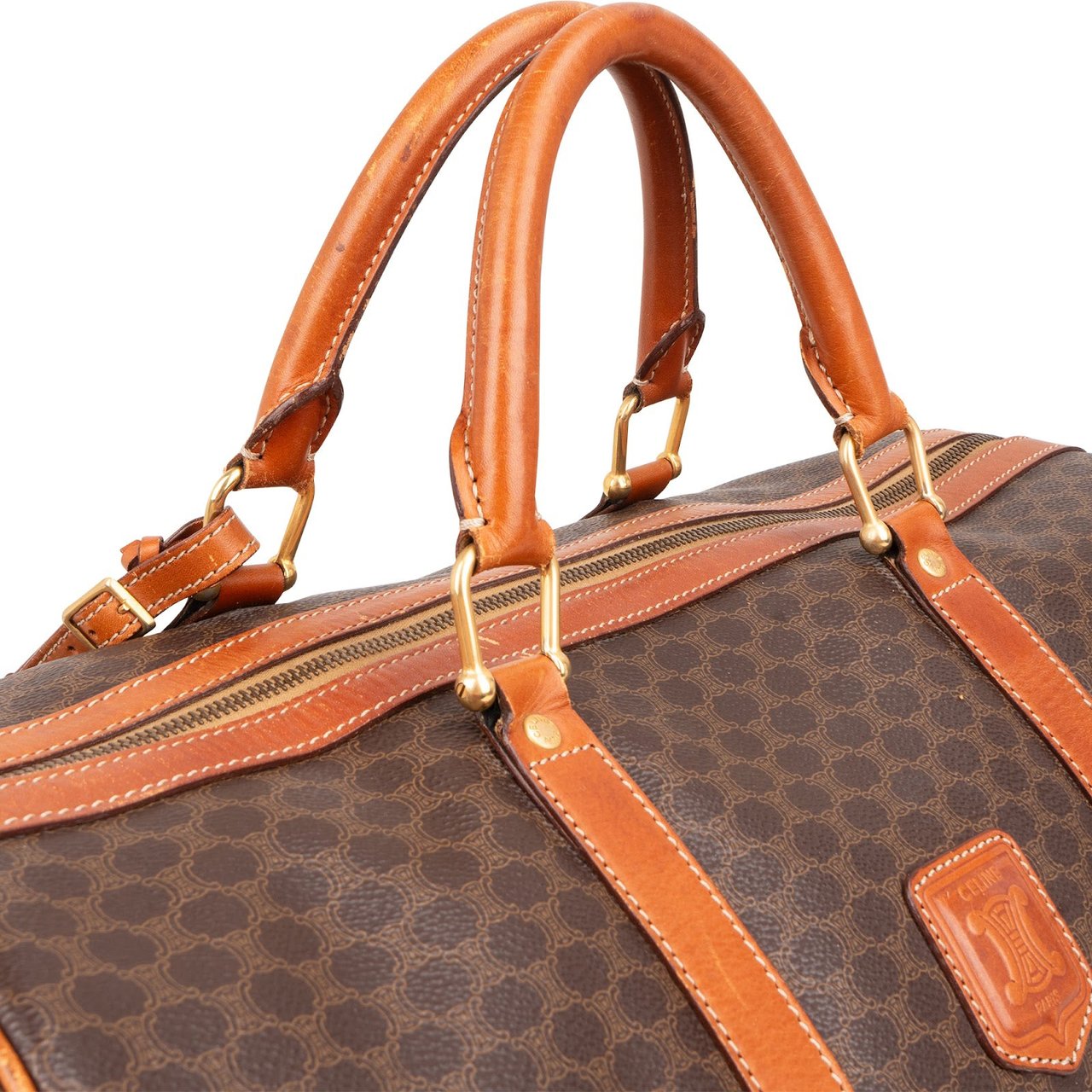 Celine Macadam Monogram Canvas Boston 45 Travel Bag Bruin