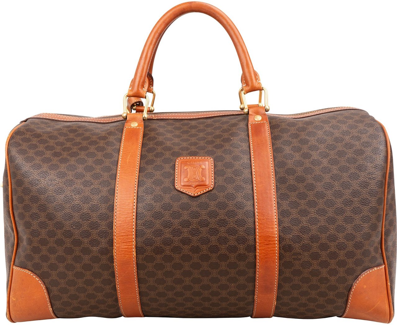 Celine Macadam Monogram Canvas Boston 45 Travel Bag Bruin