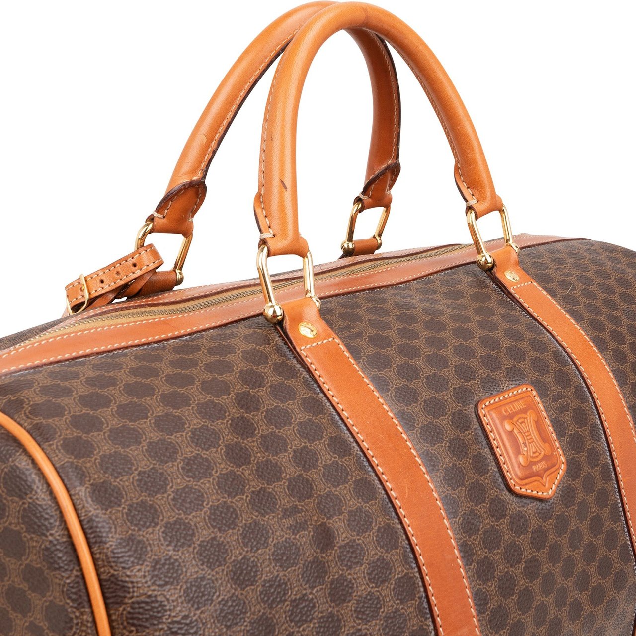 Celine Monogram Macadam Canvas Boston 45 Travel Bag Bruin