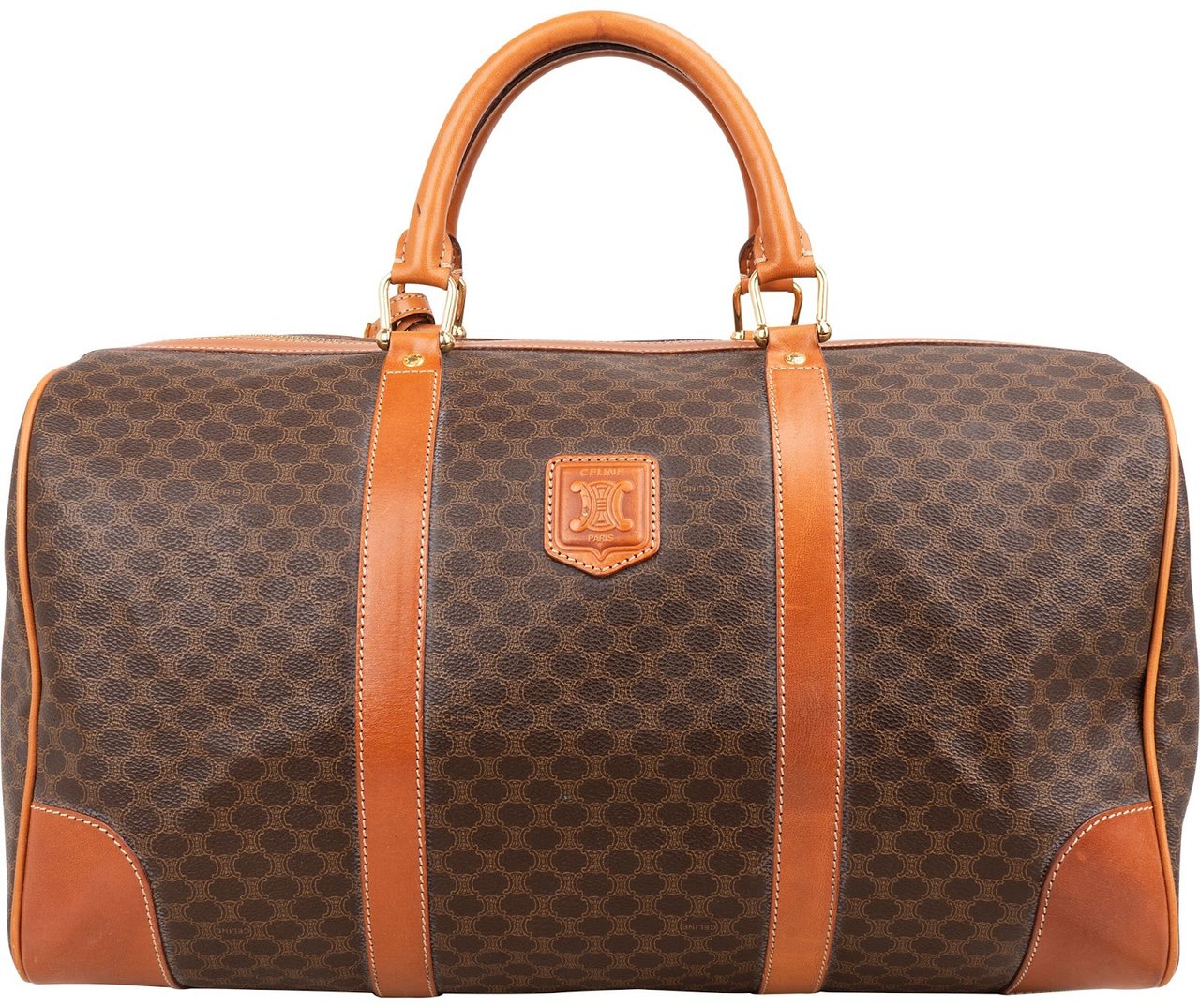 Celine Monogram Macadam Canvas Boston 45 Travel Bag Bruin