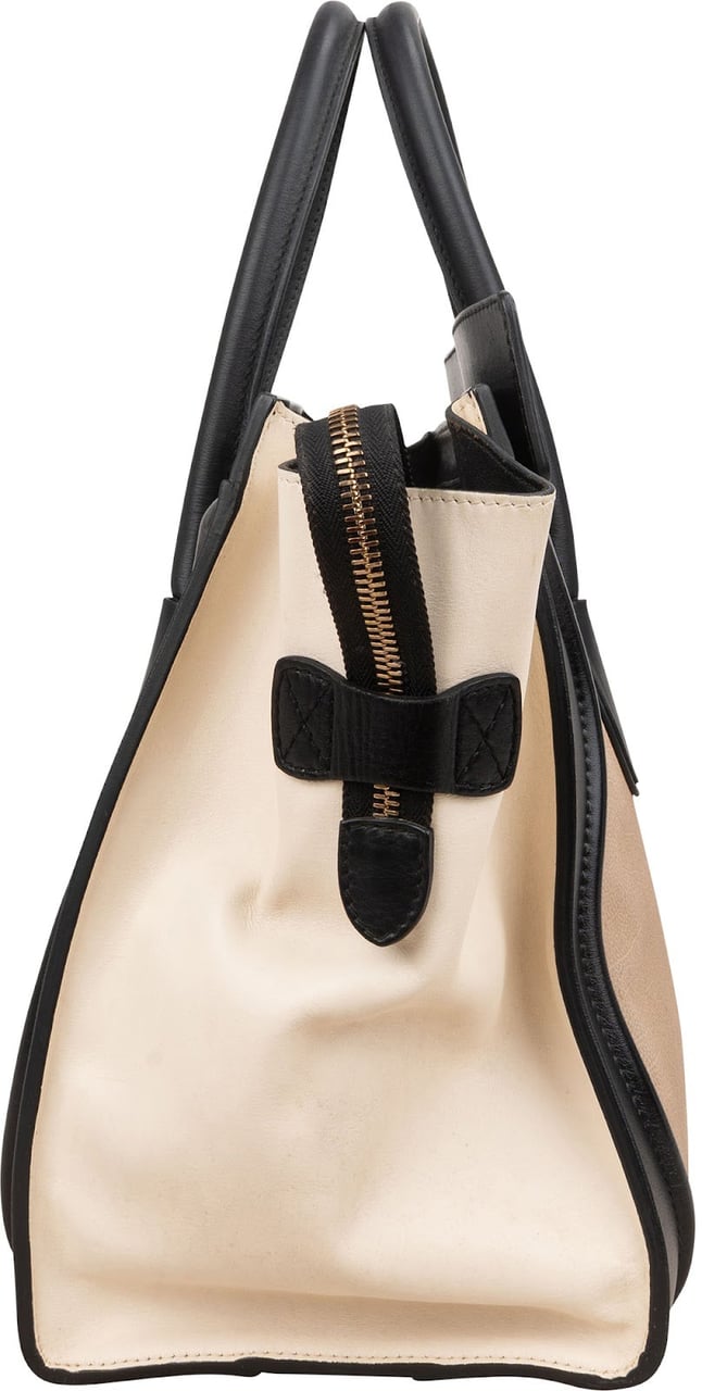 Celine Céline Tricolor Leather Large Luggage Handbag Zwart