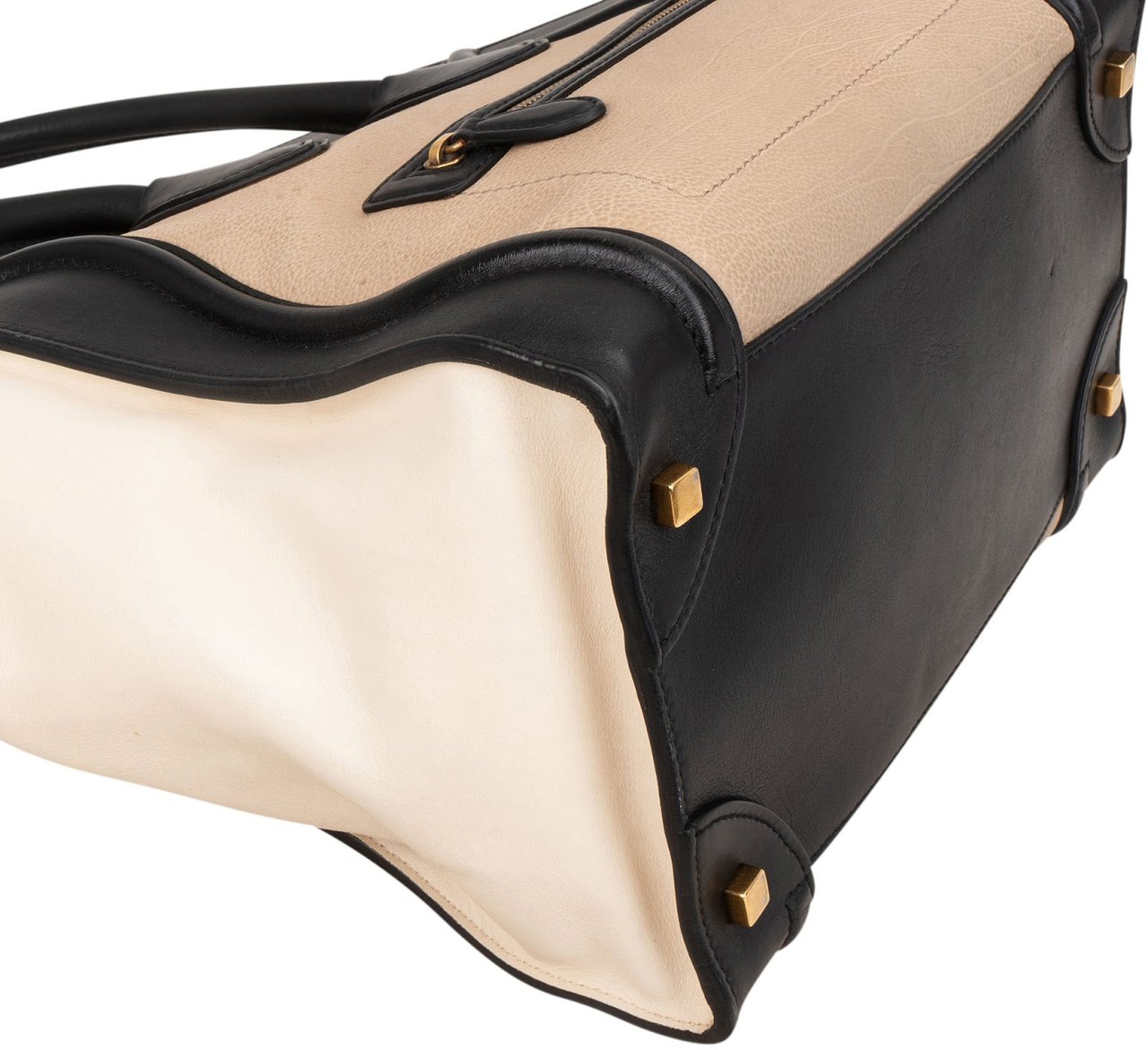 Celine Céline Tricolor Leather Large Luggage Handbag Zwart