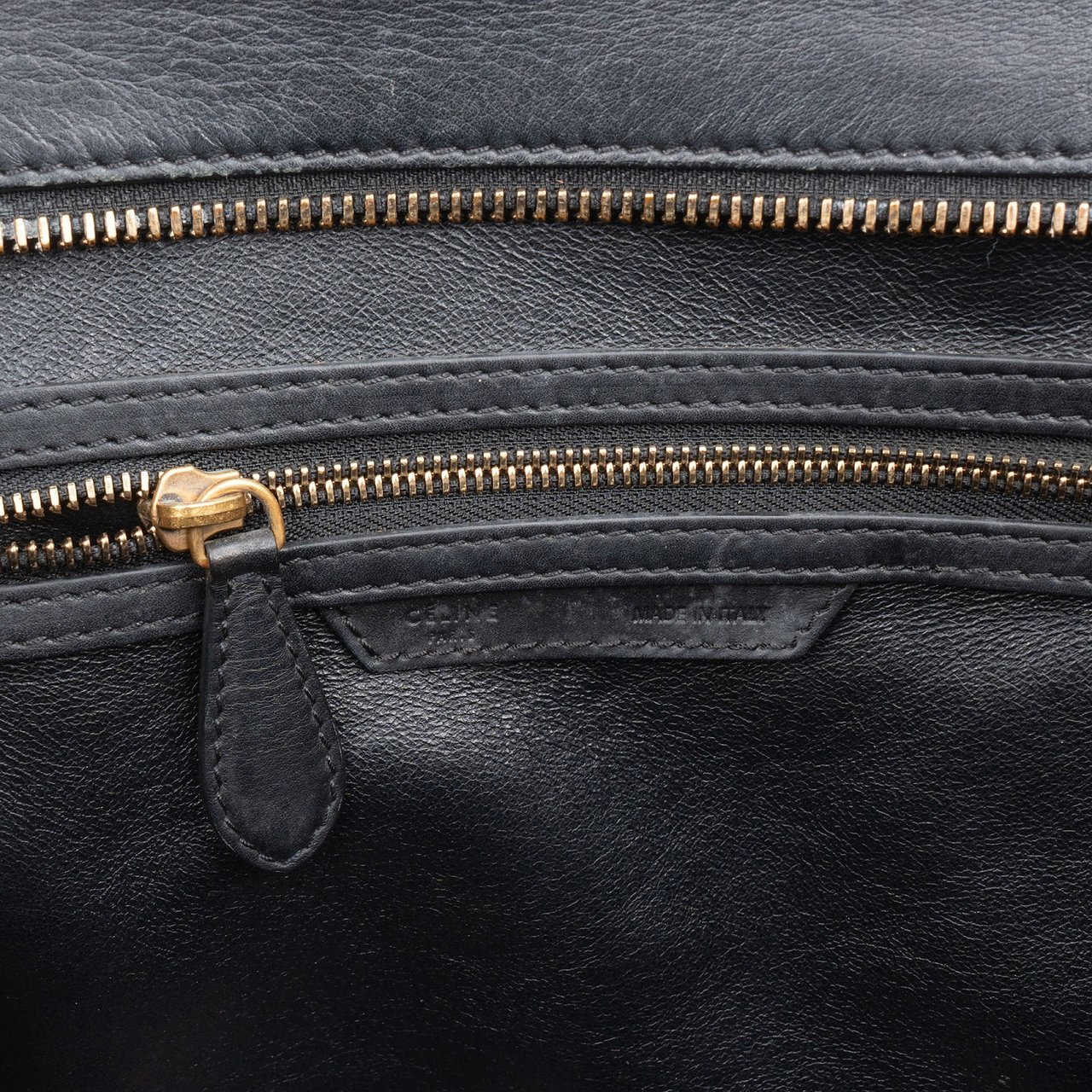 Celine Céline Tricolor Leather Large Luggage Handbag Zwart