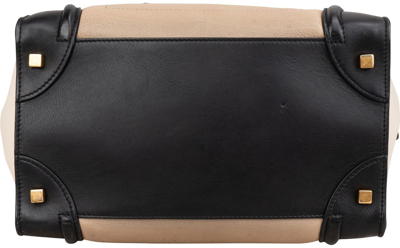 Celine Céline Tricolor Leather Large Luggage Handbag Zwart