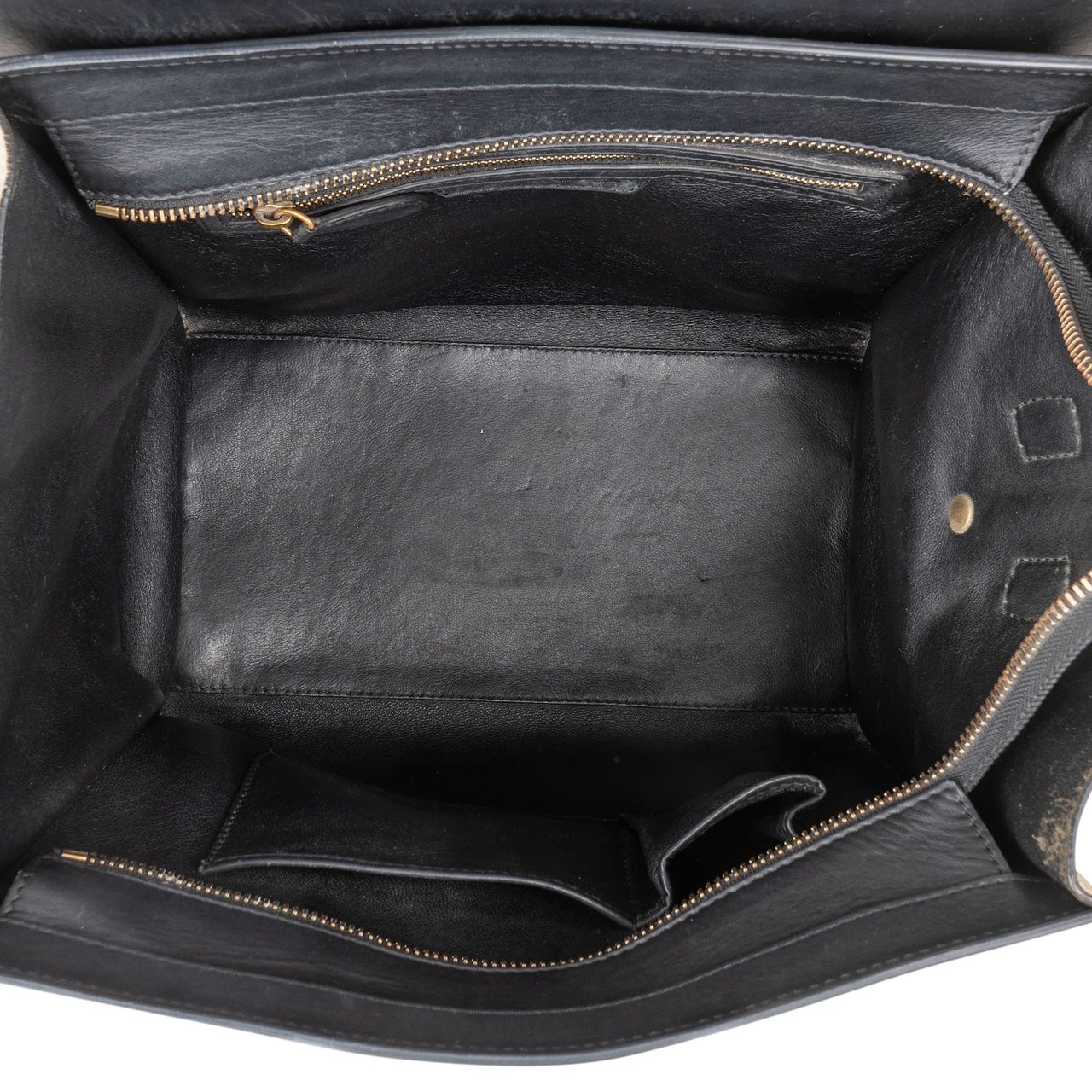 Celine Céline Tricolor Leather Large Luggage Handbag Zwart
