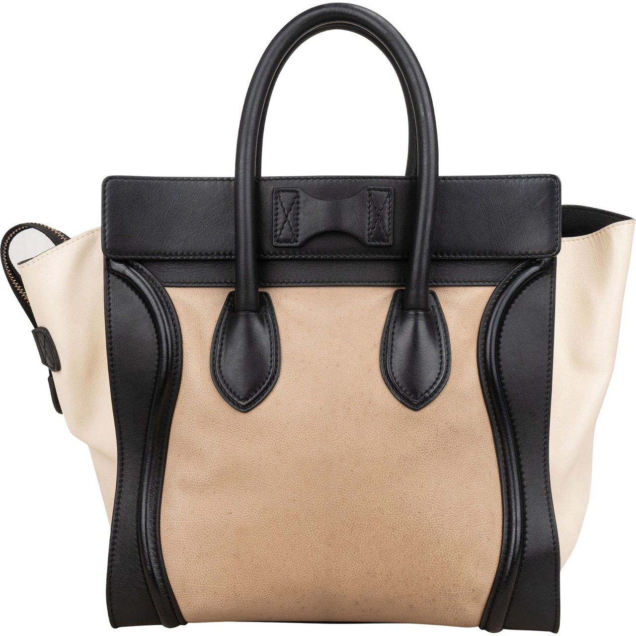 Celine Céline Tricolor Leather Large Luggage Handbag Zwart
