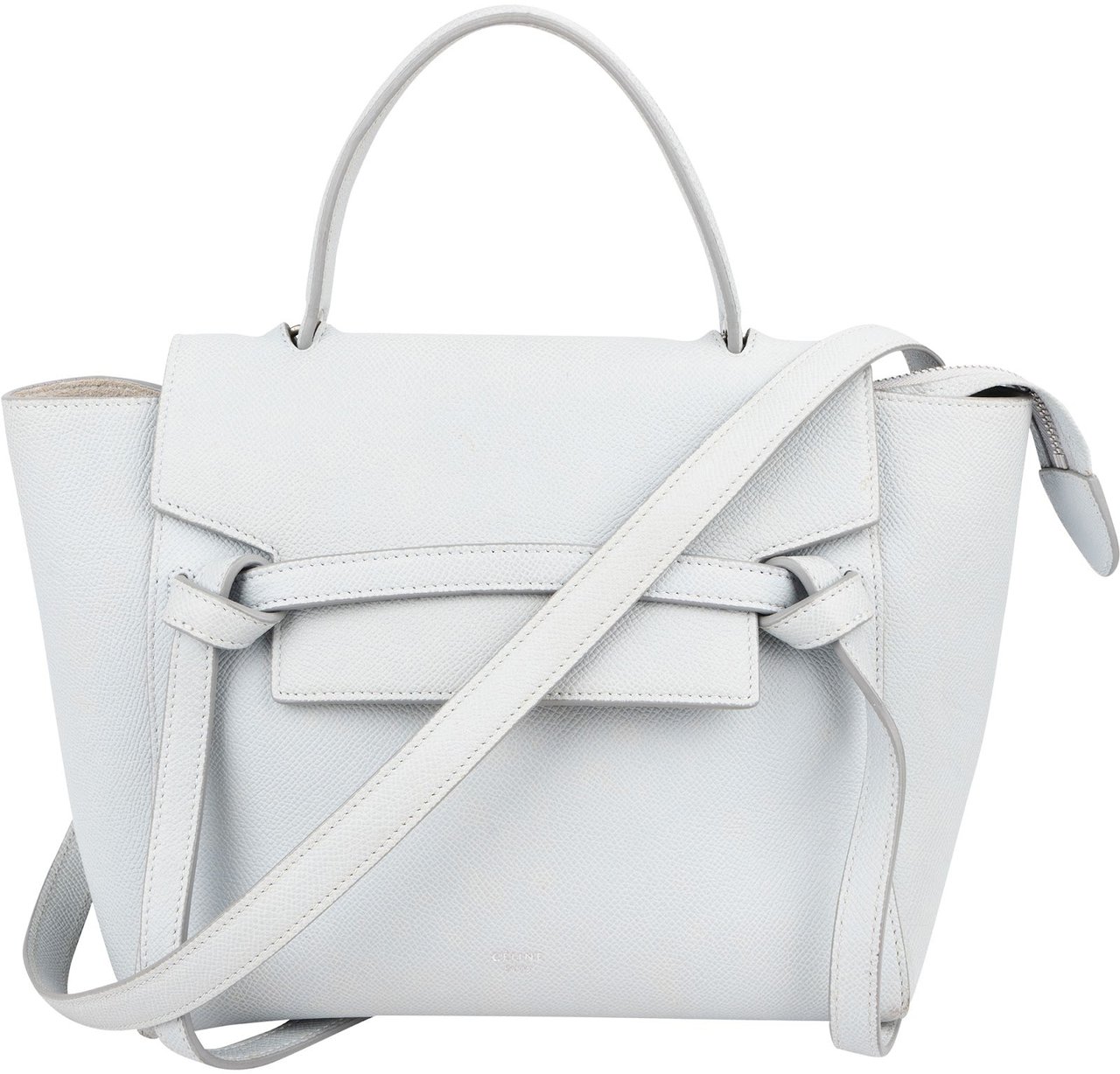 Celine Céline Light Blue Leather Grained Calfskin Nano Belt Handbag Divers