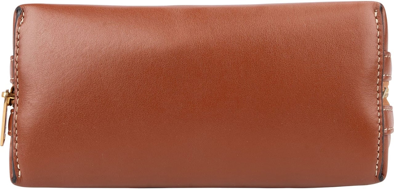 Celine Calfskin Chain Shoulder Triomphe Crossbody Bag Bruin