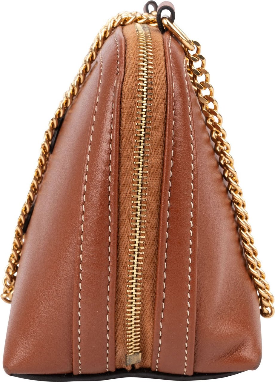 Celine Calfskin Chain Shoulder Triomphe Crossbody Bag Bruin