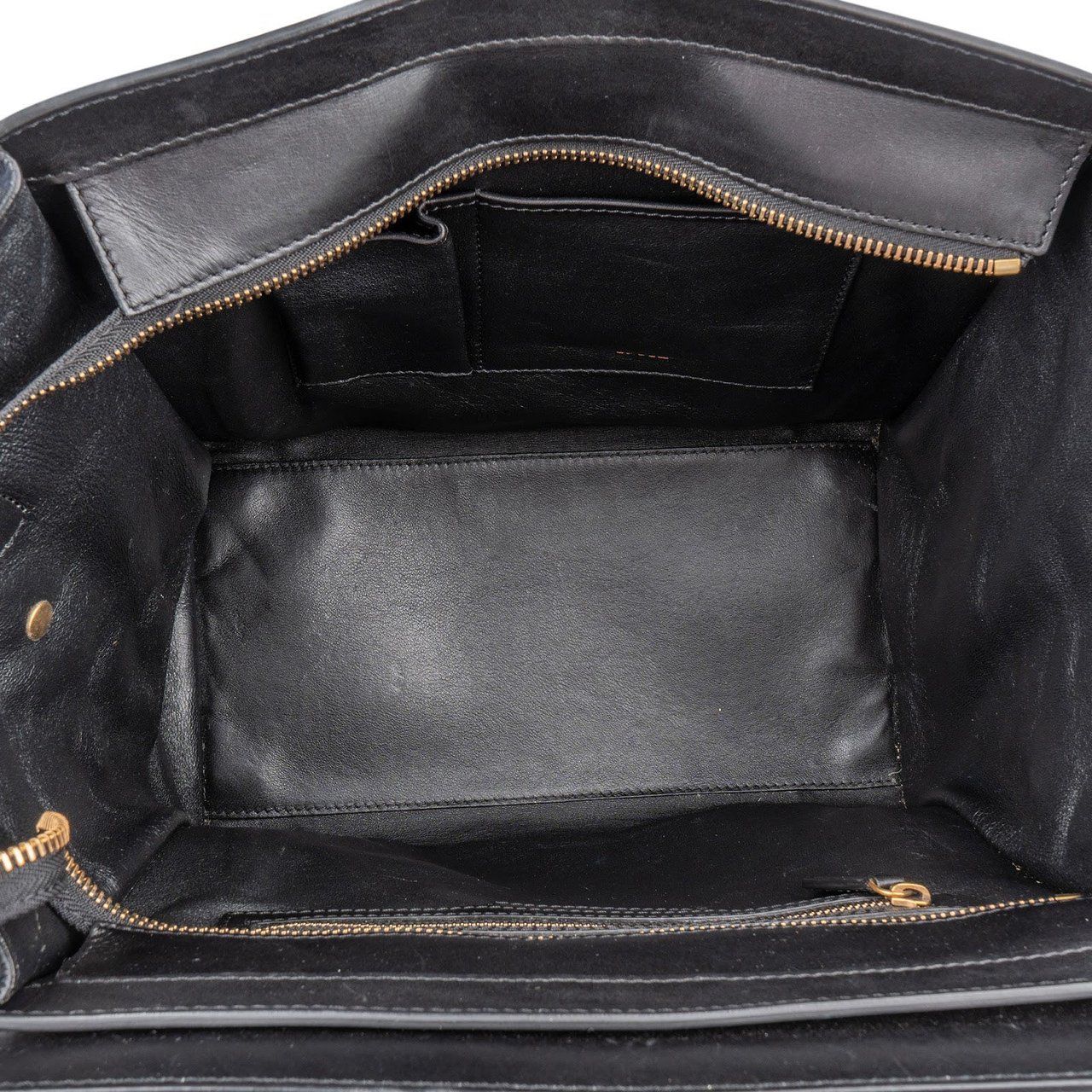 Celine Céline Calf Hair Leather Luggage Handbag Zwart