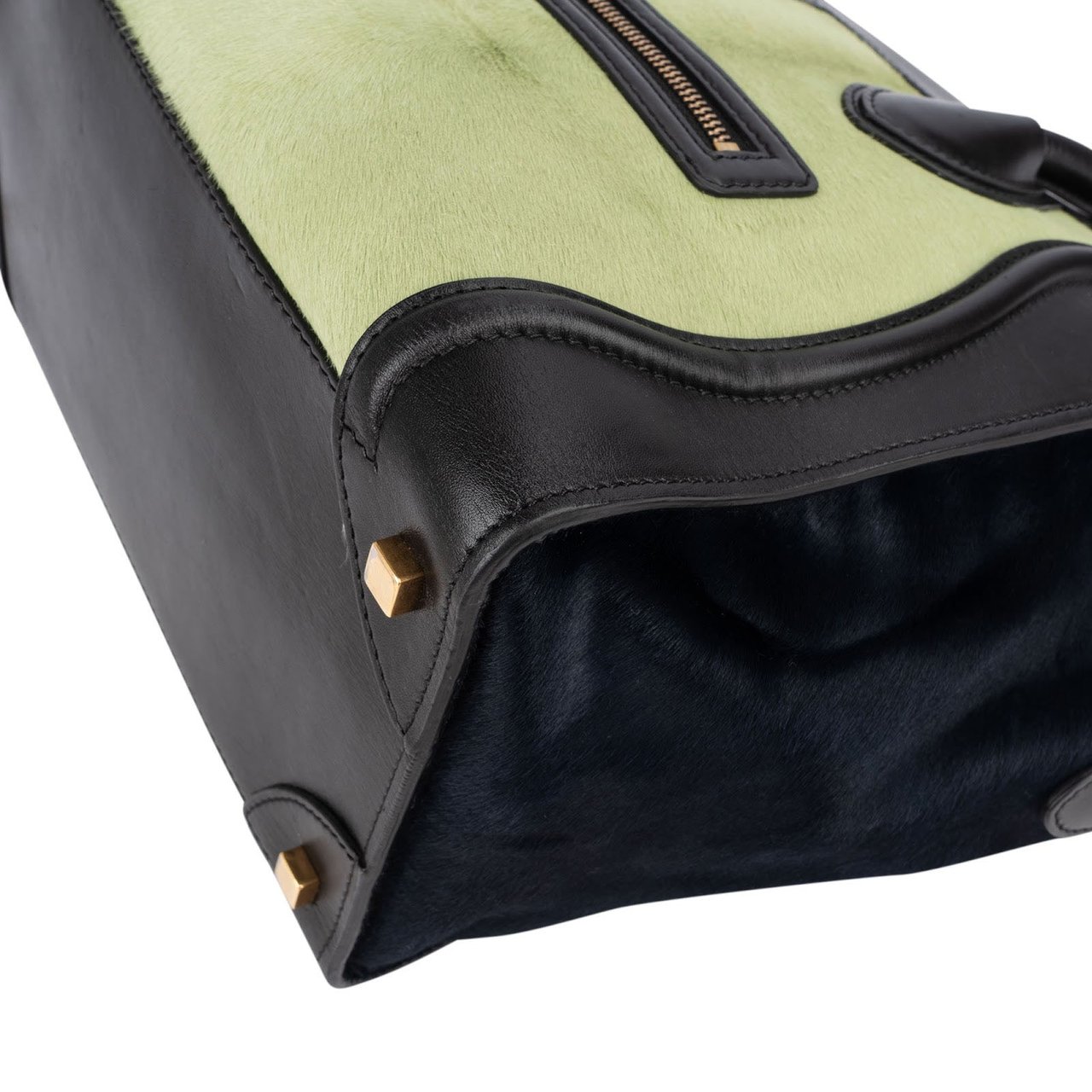 Celine Céline Calf Hair Leather Luggage Handbag Zwart