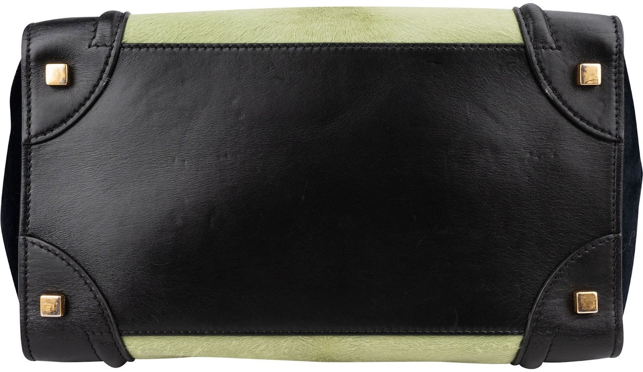 Celine Céline Calf Hair Leather Luggage Handbag Zwart