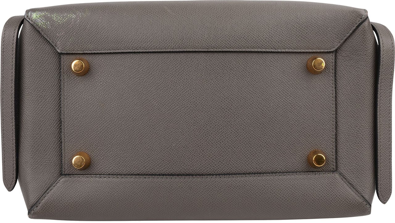 Celine Grey Leather Grained Calfskin Belt Handbag Donkergrijs