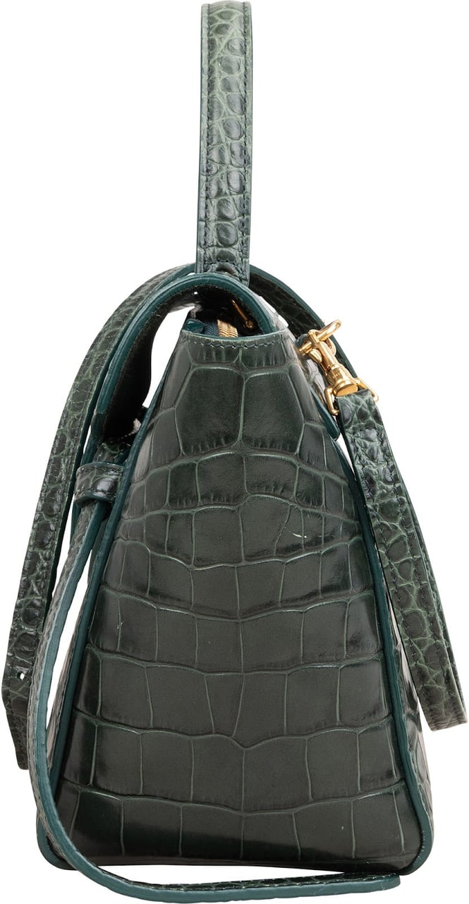 Celine Dark Green Crocodile Embossed Belt Nano Handbag Donkergroen