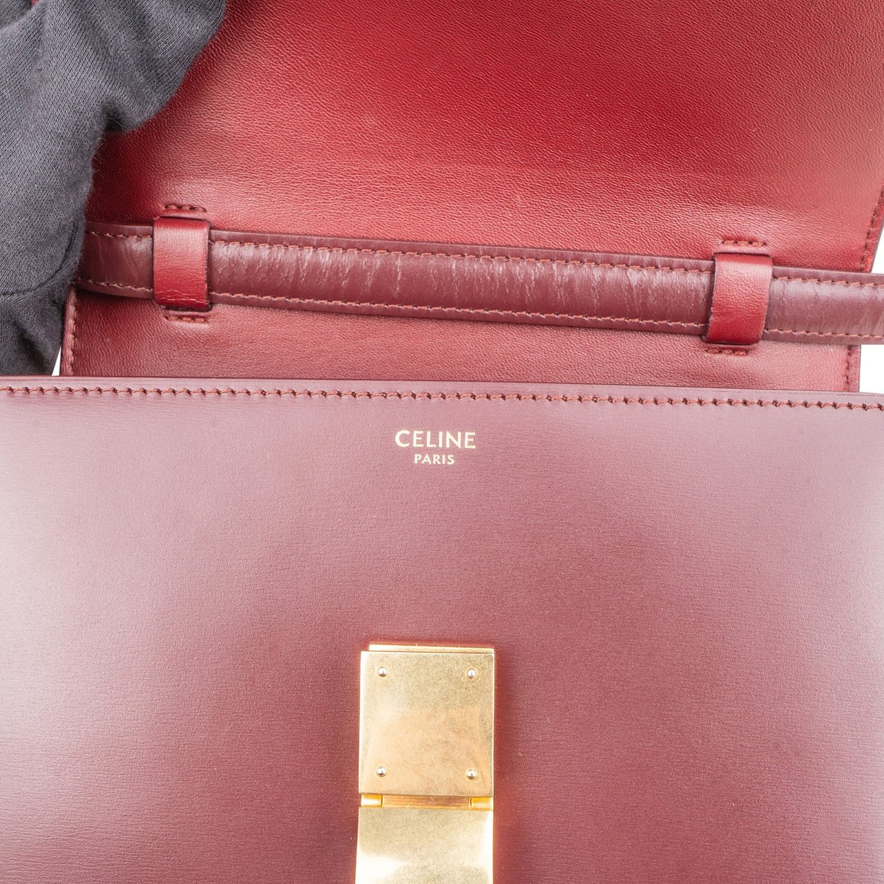 Celine Calfskin Classic Box Small Crossbody Bag Rood