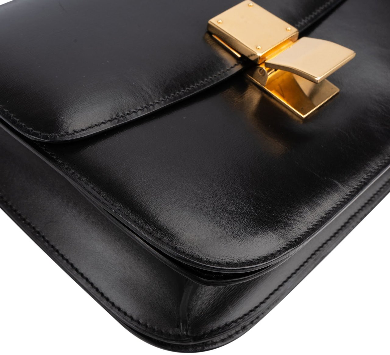 Celine Céline Calfskin Classic Box Medium Crossbody Bag Zwart