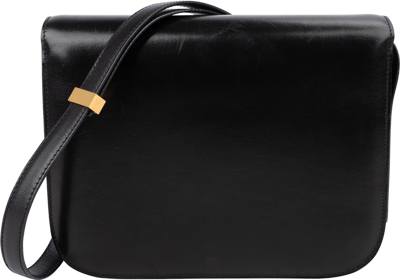 Celine Céline Calfskin Classic Box Medium Crossbody Bag Zwart