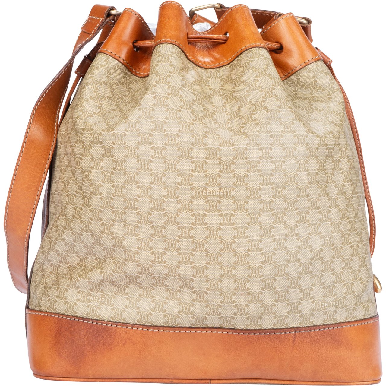 Celine Celine Maccadam Monogram Bucket Crossbody Bag Bruin