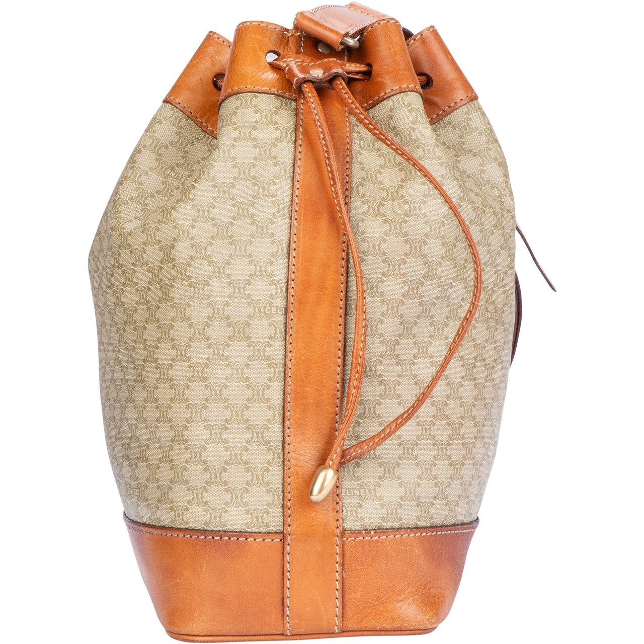 Celine Celine Maccadam Monogram Bucket Crossbody Bag Bruin