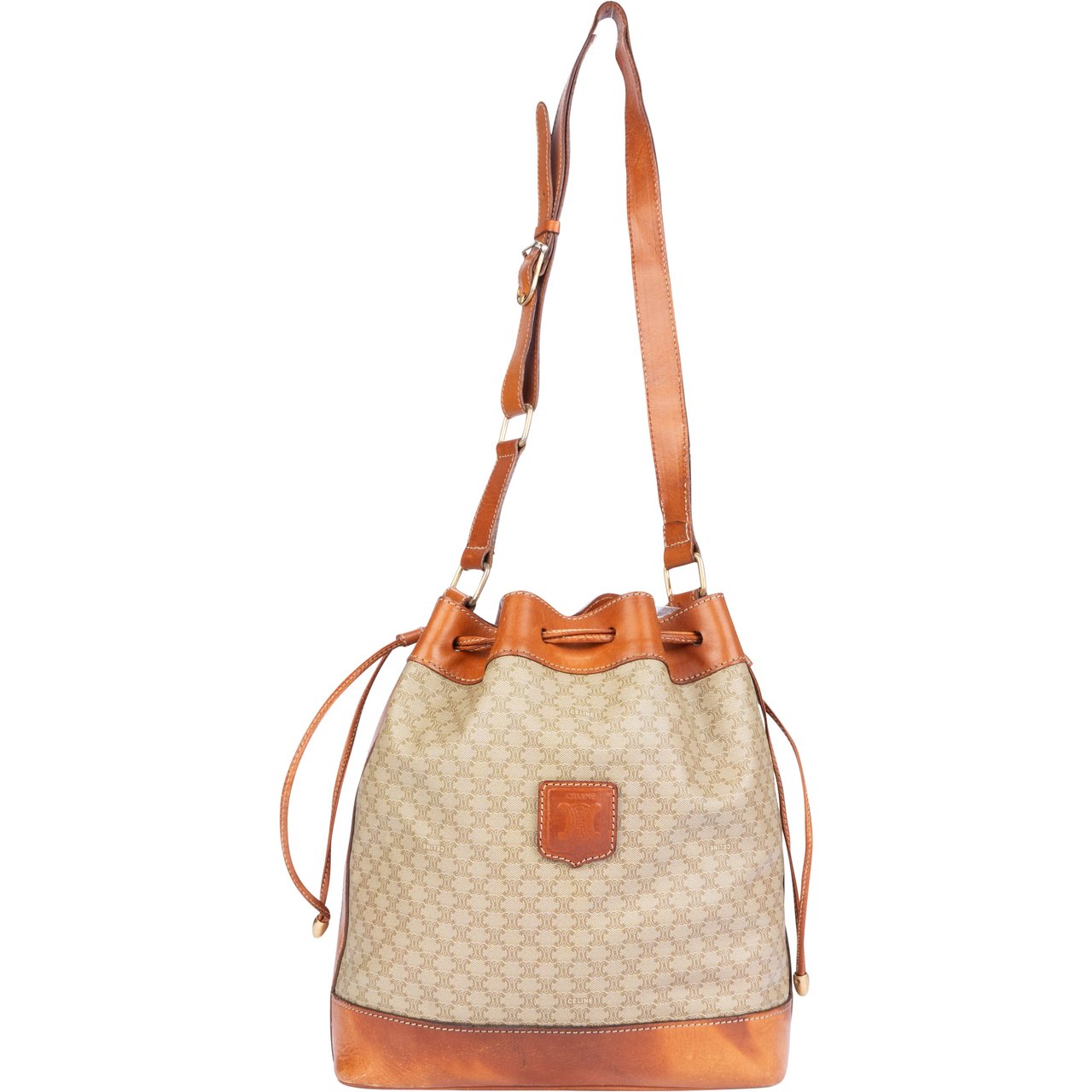 Celine Celine Maccadam Monogram Bucket Crossbody Bag Bruin