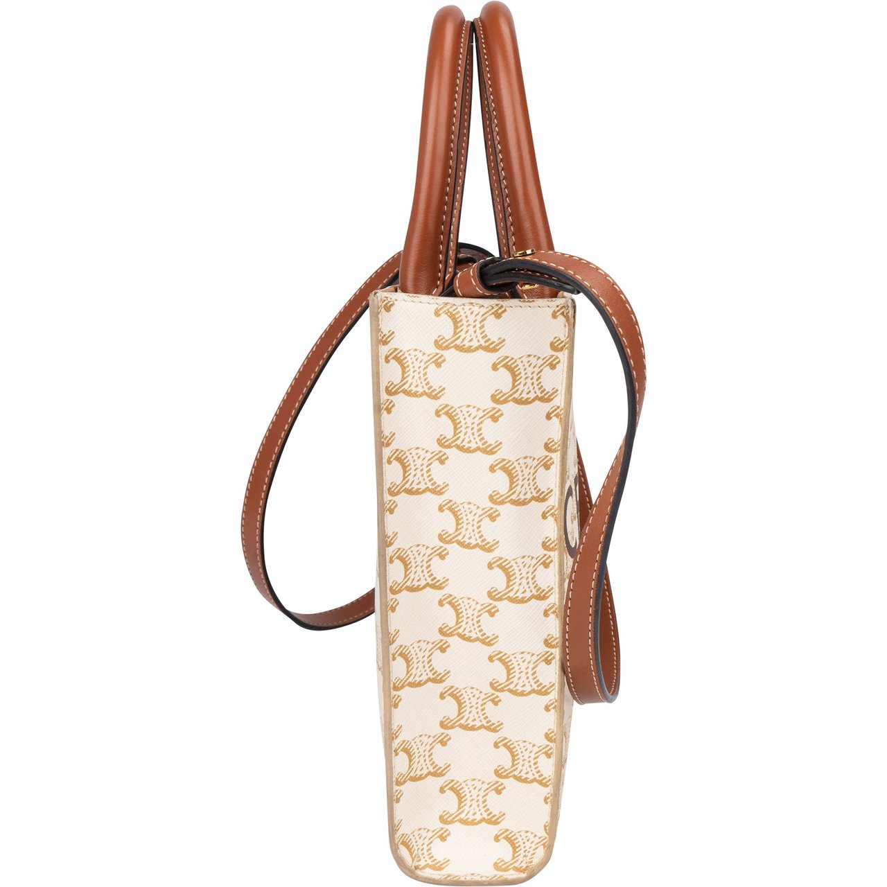 Celine Celine Maccadam Monogram Cabas Mini Handbag Wit