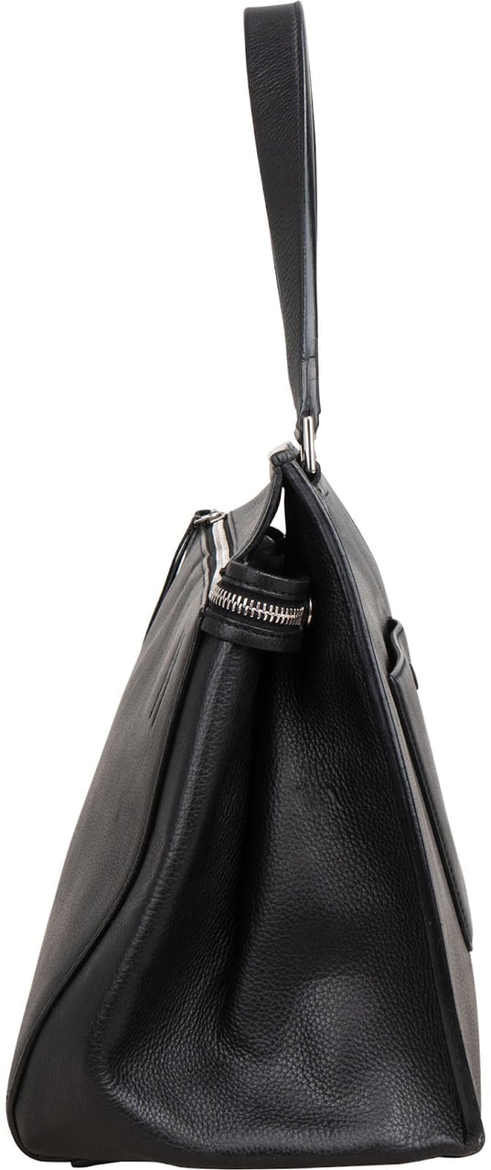Celine Céline Black Grained Calfskin Edge Shoulder Bag Zwart