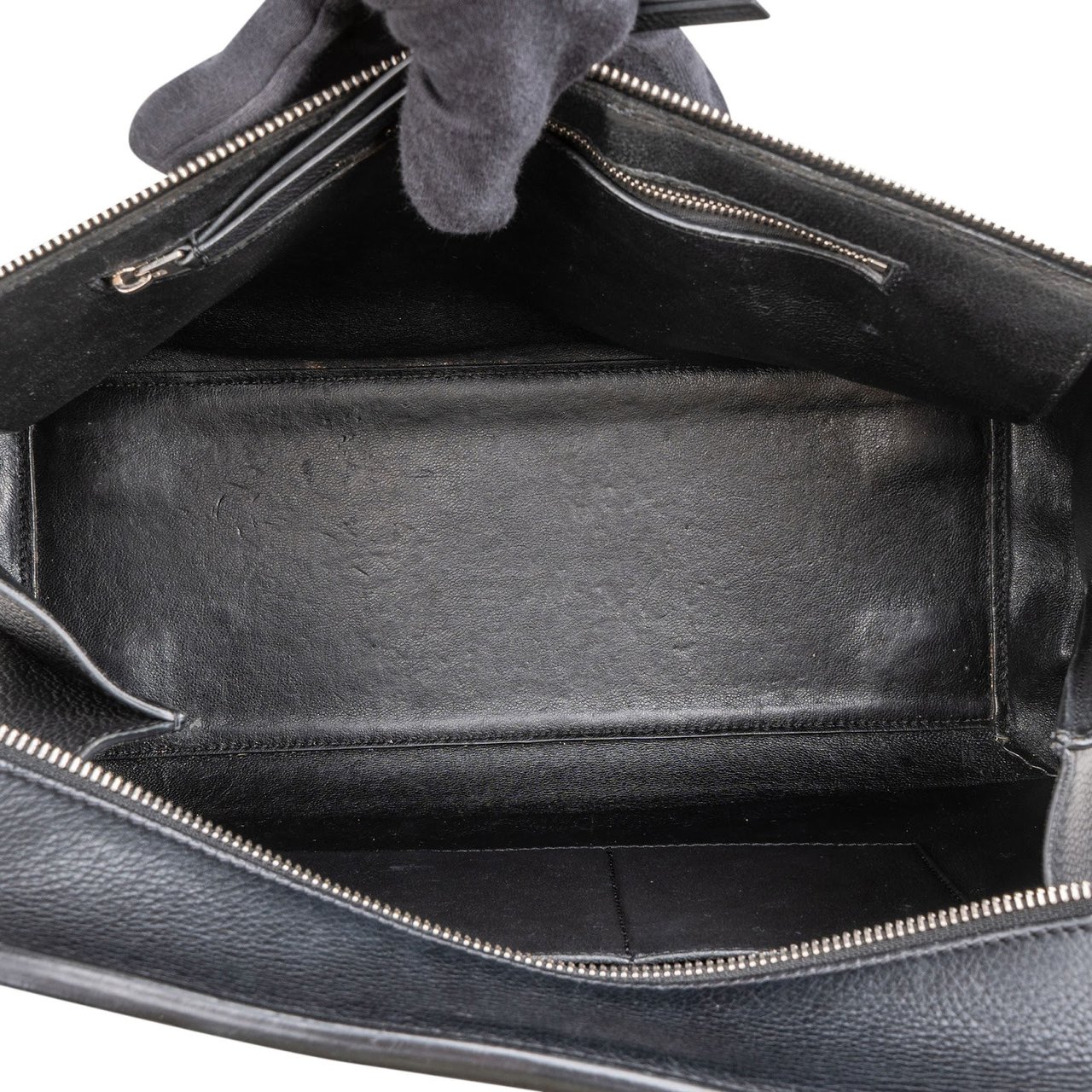 Celine Céline Black Grained Calfskin Edge Shoulder Bag Zwart