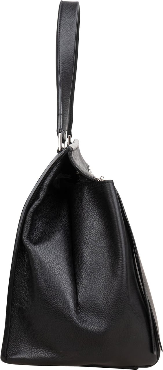 Celine Céline Black Grained Calfskin Edge Shoulder Bag Zwart