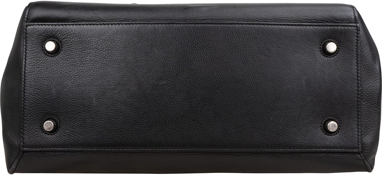Celine Céline Black Grained Calfskin Edge Shoulder Bag Zwart