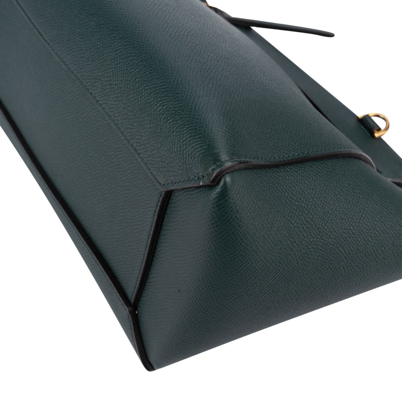 Celine Dark Green Grained Calfskin Belt Nano Handbag Donkergroen
