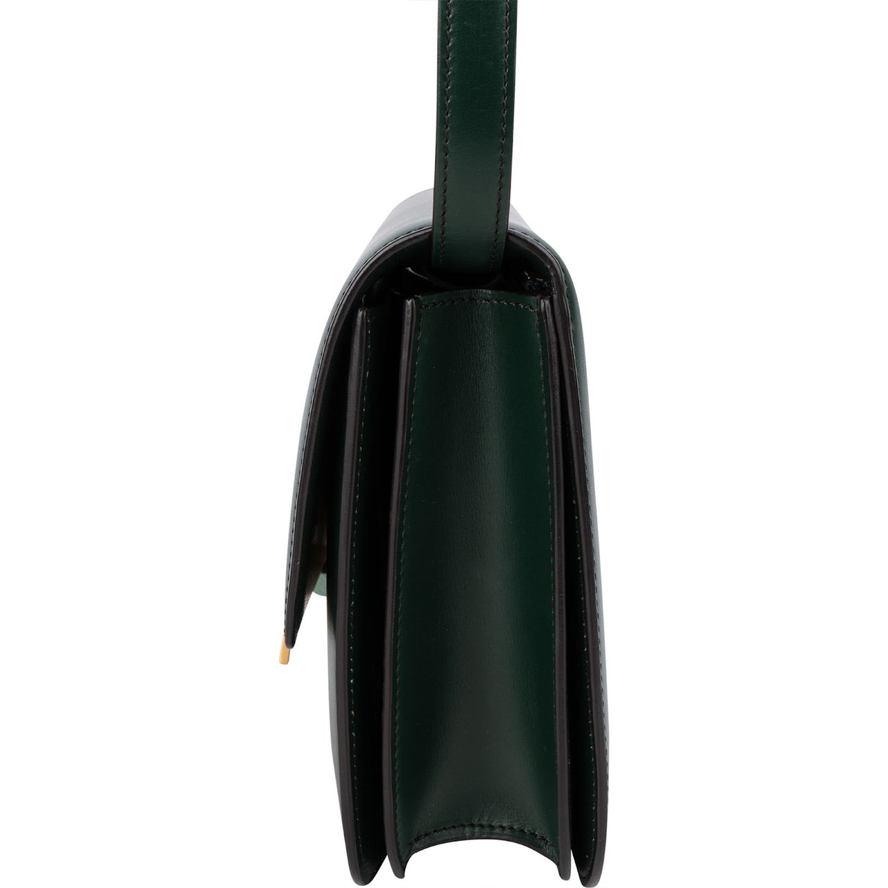 Celine Classic Dark Green Boxcalf Leather Medium Box Crossbody Bag Donkergroen