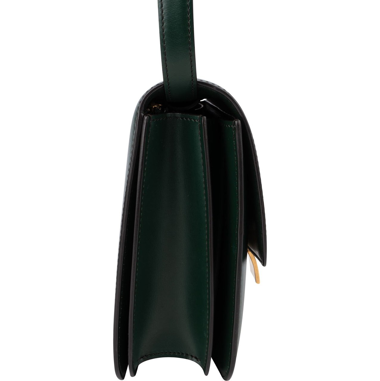 Celine Classic Dark Green Boxcalf Leather Medium Box Crossbody Bag Donkergroen