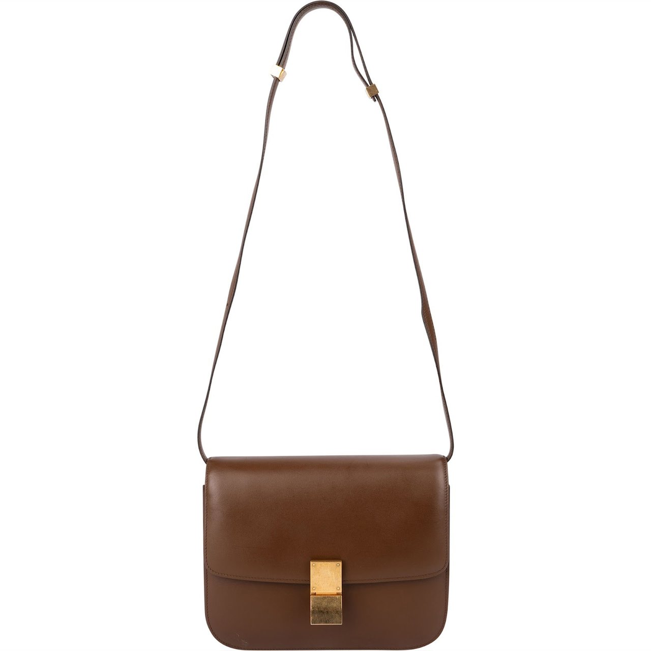 Celine Classic Brown Boxcalf Leather Medium Boc Crossbody Bag Bruin