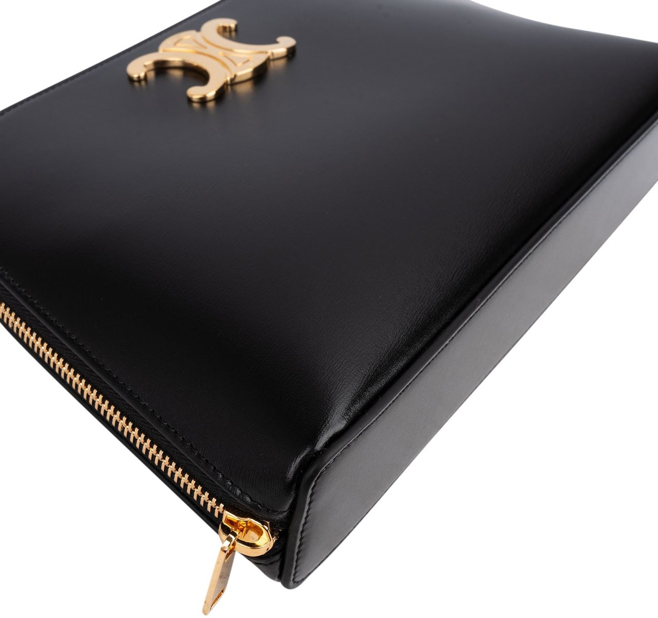 Celine Smooth Calfskin Triomphe Clutch Zwart