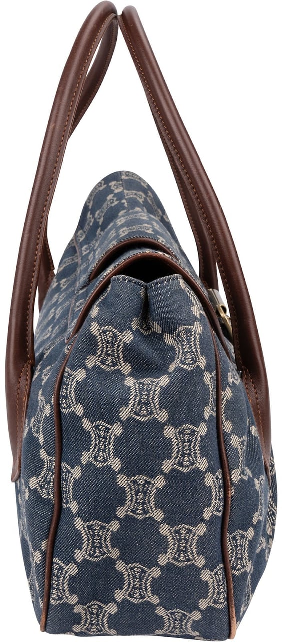 Celine Denim Macadam Monogram Buckle Handbag Blauw