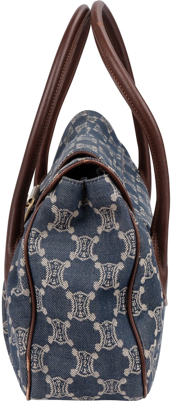 Celine Denim Macadam Monogram Buckle Handbag Blauw