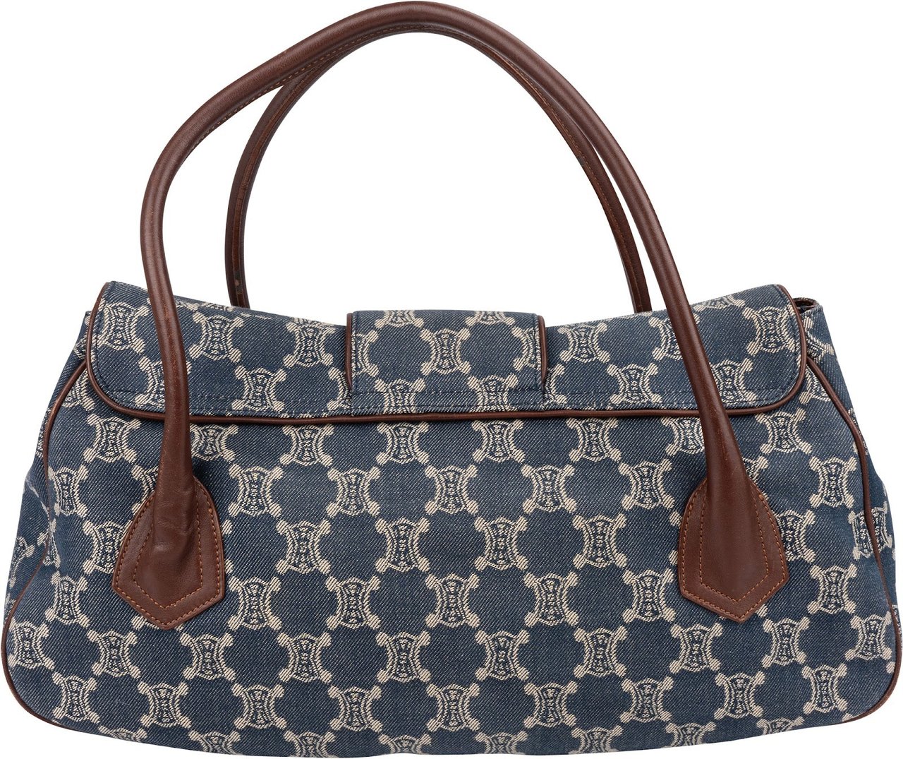 Celine Denim Macadam Monogram Buckle Handbag Blauw