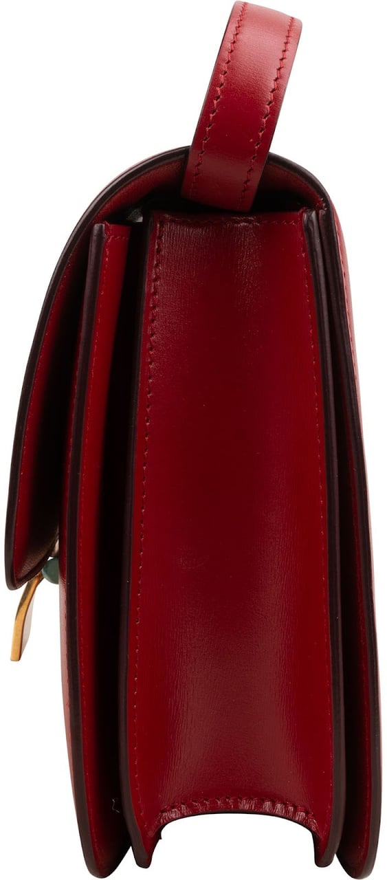 Celine Céline Red Calfskin Classic Medium Box Crossbody Bag Rood
