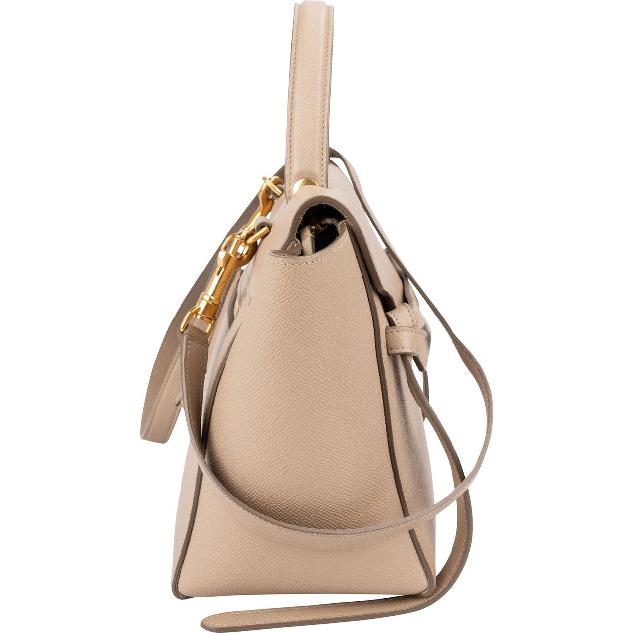 Celine Céline Beige Grained Calfskin Nano Belt Handbag Beige