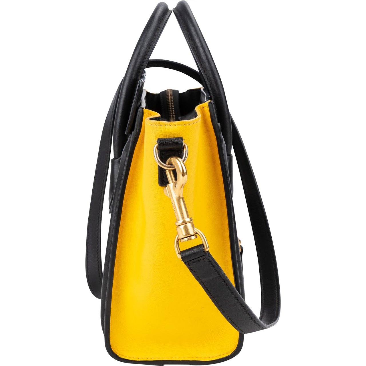 Celine Céline Tricolor Drummed Calfskin Luggage Crossbody Handbag Zwart