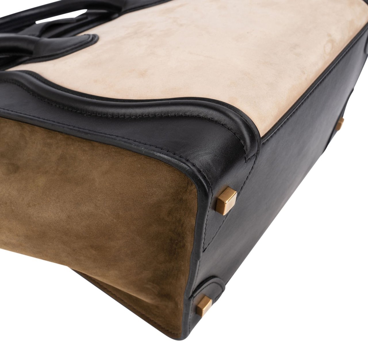 Celine Céline Suede Tricolor Leather Luggage Handbag Divers