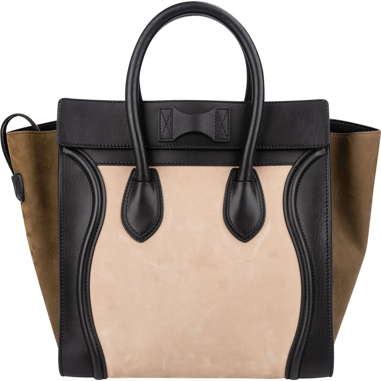 Celine Céline Suede Tricolor Leather Luggage Handbag Divers