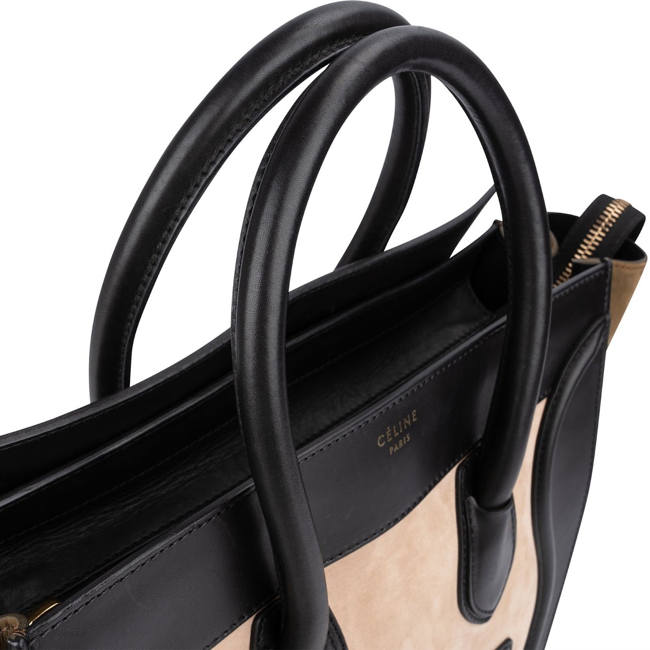 Celine Céline Suede Tricolor Leather Luggage Handbag Divers