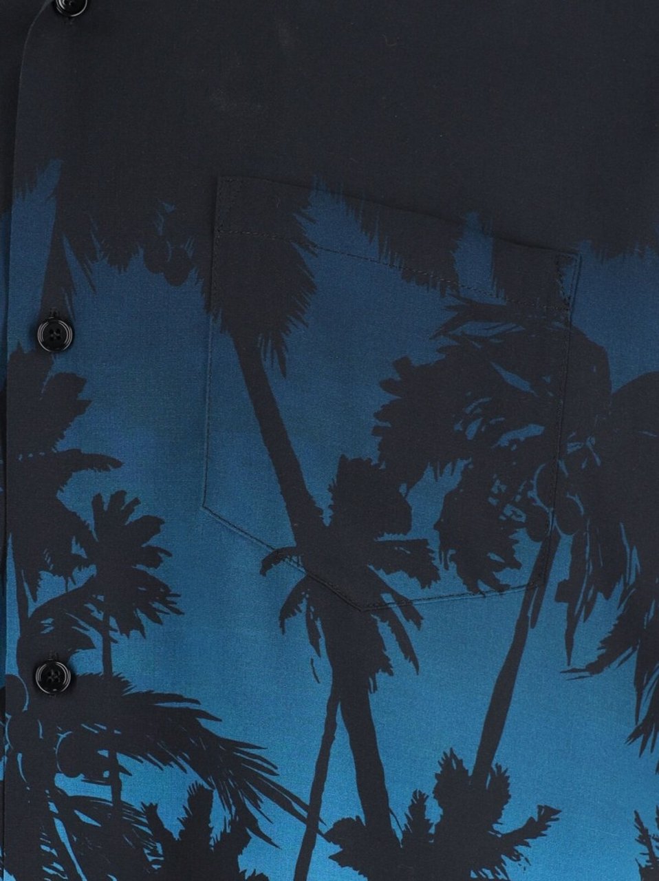 Celine Short-Sleeved Camp Collar Shirt With Multicolor Palm Print Divers