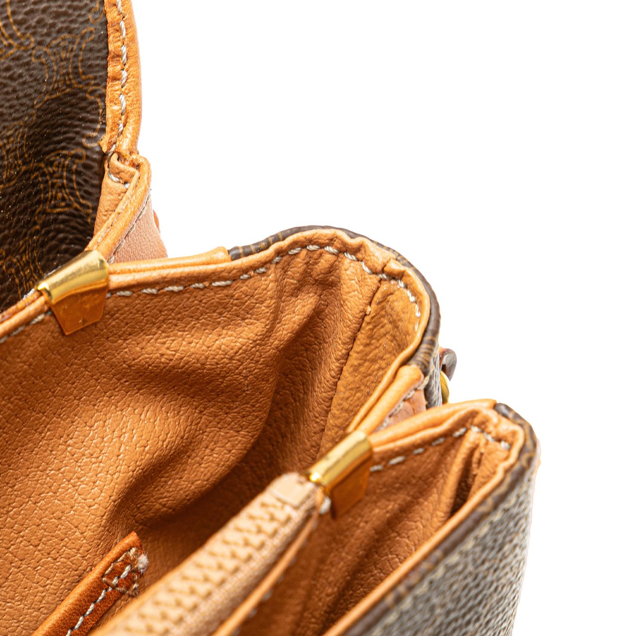 Celine Macadam Coated Canvas Crossbody Bruin