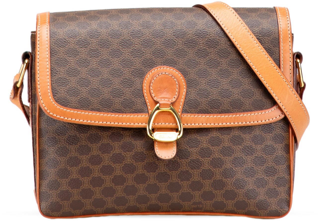 Celine Macadam Coated Canvas Crossbody Bruin